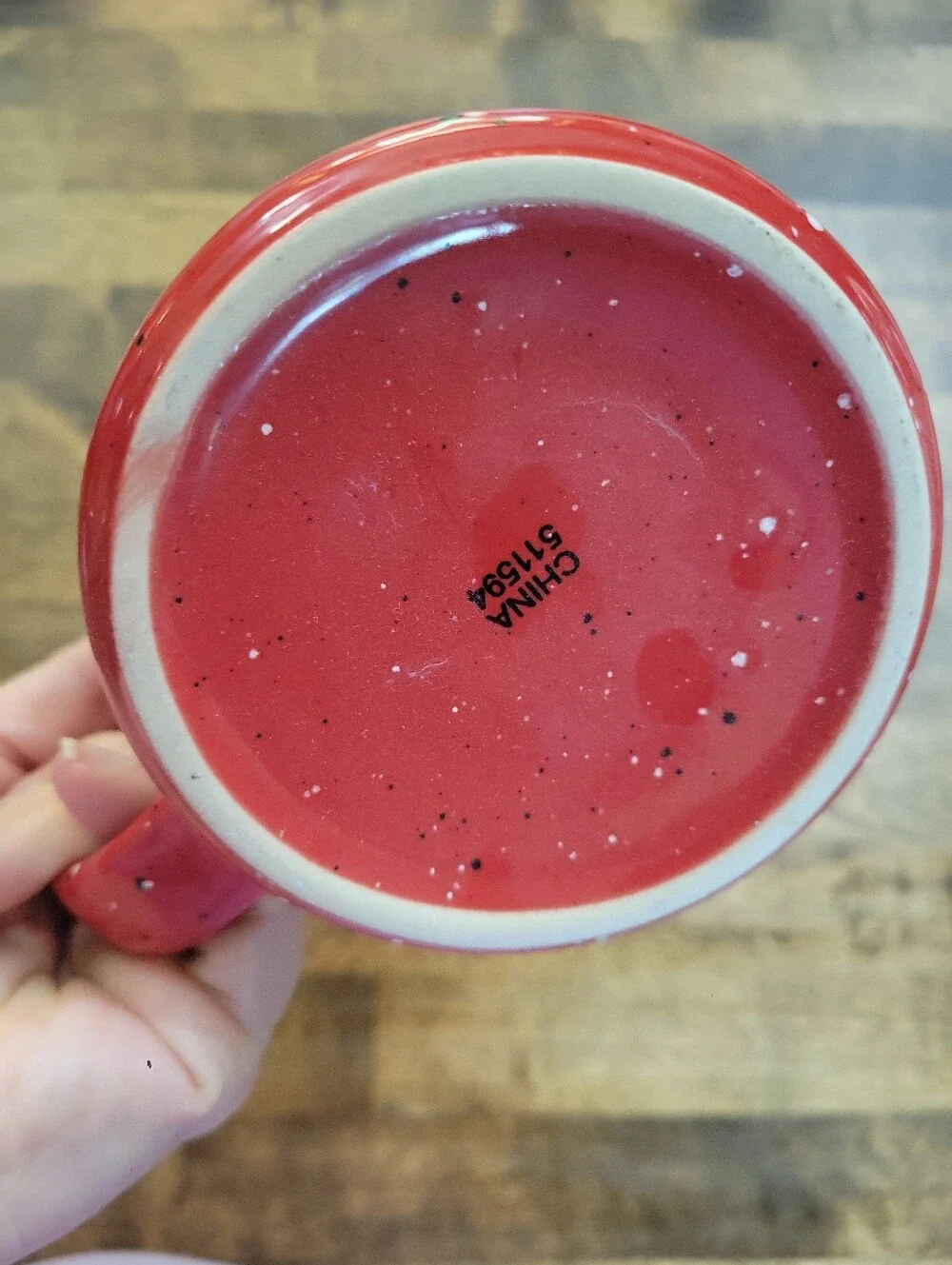 Red Speckled Ceramic Coffee MugKahlua Red Coffee Mug Cup Ceramic Embossed Logo